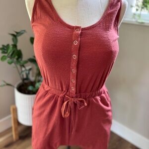 new in Rust Romper w Pockets Size S